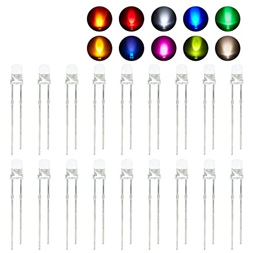 JITEM 100 Stück 3 mm LED-Leuchtdioden-Set, Warmweiß, Rot, Blau, Grün, UV-Orange, Gelb, Rosa, Farbe, Glühbirnen-Lampen-Set, 3 V PCB-Sortiment (Color : 100pcs Pink) von JITEM