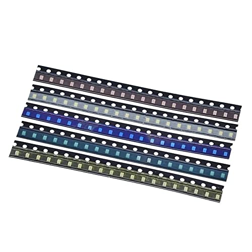 JITEM 100 Stück = 5 Farben x 20 Stück 5730/5050/1210/1206/0805/0603 LED-Dioden-Sortiment SMD LED-Dioden-Kit Grün ROT Weiß Blau Gelb 5630 (Color : 0805 Kit 5color X 20) von JITEM