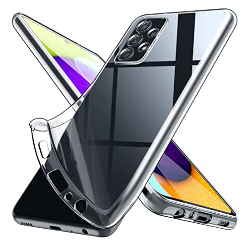 2 Stück transparente Hülle für Samsung Galaxy A52 5G/A52s, weiche und dünne, Flexible Silikon-TPU-Hülle, vergilbungsbeständig, Kratzfest, kompatibel mit Samsung Galaxy A52 5G/A52s, stoßfest von JITNGA