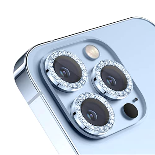Kamera Linse Schutzfolie für iPhone 14 Pro/14 Pro Max Kameraschutz, Glitter Kamera Linse Schutzfolie für iPhone 14 Pro/ 14 Pro Max, Camera Protector, HD Glas+Aluminiumring Kameraschutz, Blau von JITNGA