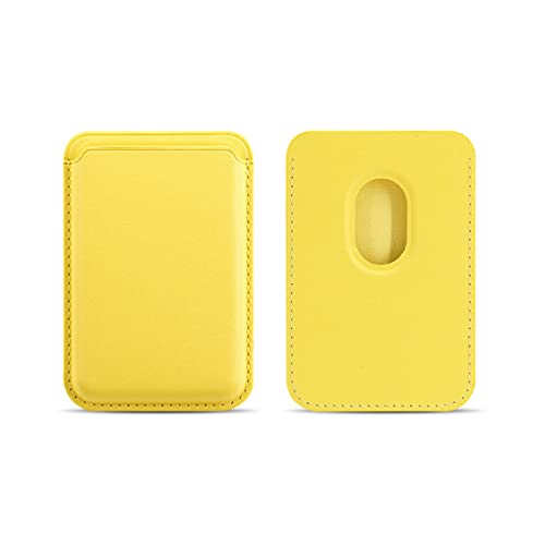 Leder Wallet mit magnetisch,Kompatibel mit iPhone 11/12/13/14 Serie,RFID-Kartenhalter mit magnetisch, Magnetische Wallet, Handy Kartenhalter Kompatibel, magnetisch Hülle Zubehör Card Holder (Gelb) von JITNGA
