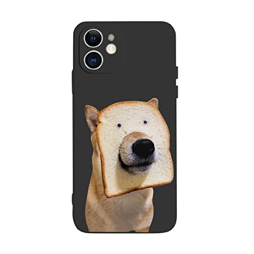 Silikon Hülle Kompatibel mit iPhone 11, Hülle für iPhone 11 mit Lustiges Muster mit Brot und Hunden, Ganzkörperschutz handyhülle mit Seidig-Weicher Berühren, Stoßfeste Hülle mit Mikrofaser-Futter von JITNGA