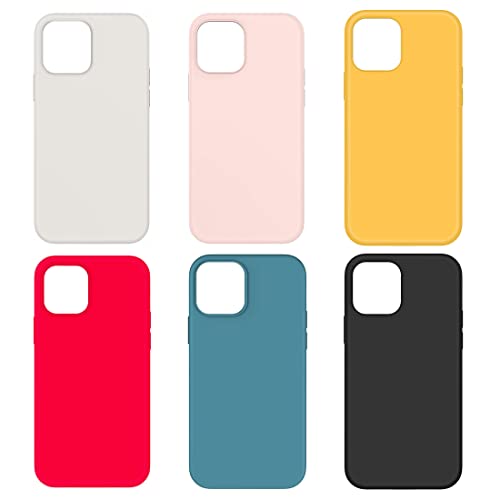 Silikon Hülle für iPhone 12/Pro, 6 Stück Silicone liquido Handyhülle iPhone 12/Pro Case Ultra Dünne mit Kameraschutz Stoßfeste Kratzfest Matte Leichte Flexible TPU Schutzhülle - 6 Farben von JITNGA