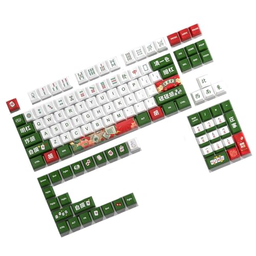 JITNGM Vibrantierte Mahjong Themenschlüsselkap 125 Schlüsselkaps Für Mechanische Tastaturen Mit Langjähriger Fade Resistenter Farbe von JITNGM
