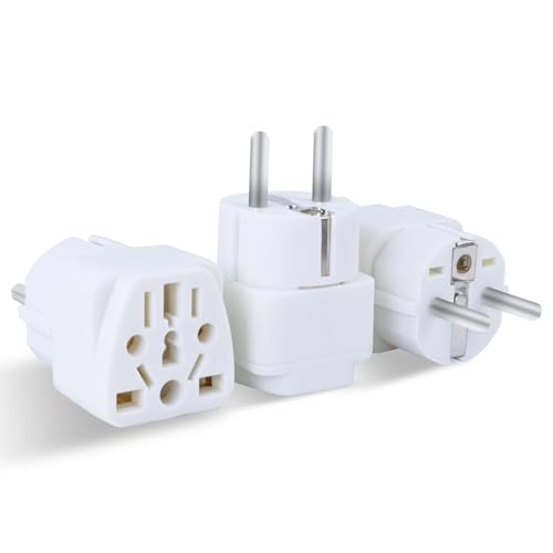 Stecker Adapter, UK to EU Adapter, Adapter China Deutschland Stecker, Adapter USA Deutschland Stecker, Reiseadapter weltweit für USA, UK, China, etc(3 Pack) von JIUGGLAD