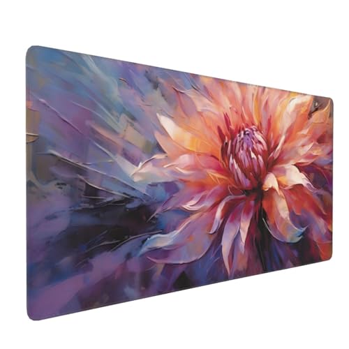 Flowers XXL Gaming Mouse Mat Mouse Pad - Extra Large 900 x 400mm Desk Mat - Easy Clean Desk Protection Pad for Gaming Office Home von JIUJIUJIU