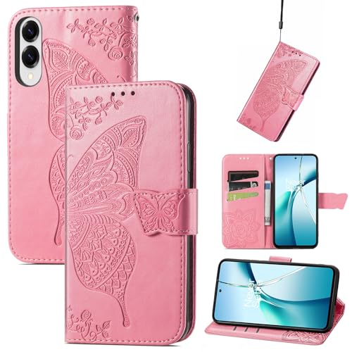 JIUNINE Handyhülle für Samsung Galaxy S25 Edge, Stoßfeste Klapphülle mit Schmetterlingsdesign, Kartenfächer & Standfunktion, Premium PU-Leder Hülle Schutzhülle Klapphülle Handytasche, Rosa JIUNINE Handyhülle für Samsung Galaxy S25 Edge, Stoßfeste Klapphülle mit Schmetterlingsdesign, Kartenfächer & Standfunktion, Premium PU-Leder Hülle Schutzhülle Klapphülle Handytasche, Rosa von JIUNINE