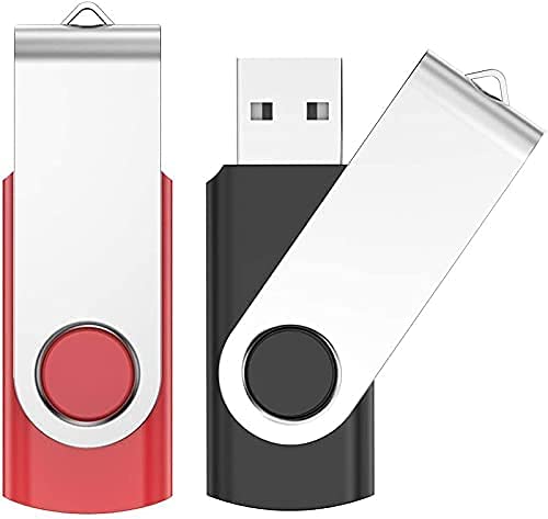 USB Stick 16GB 2 Stück, JIUSHARK 2er Pack USB Speicherstick, 16GB Mini USB-Stick Schlüsselanhänger, 2Pcs Memory Stick USB Set Pendrive 2.0 (Schwarz Rot)… von JIUSHARK