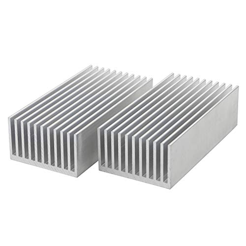 JIUWU Kühlkörper-Kühlkörper-Kühlermodul, Aluminium, Kühlrippen für Hochleistungs-LED-Verstärker, Transistor, silberfarben, 2 Stück von JIUWU
