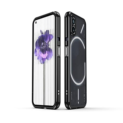 Schutzhülle kompatibel mit Nothing Phone (1) Hülle 6,7 Zoll, Aluminium-Metallrahmen-Objektivschutz, Kameralinsenschutz für nichts Phone 1 (schwarz + silber) von JIUYEKEW