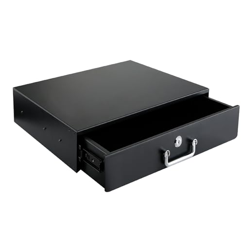 2U Rack-Schublade, Rack-Montage-Schublade für 48,3 cm Netzwerkgeräte, Server, AV-Regale oder Schrankgehäuse. Schiebe- und abschließbare Server-Rackschublade mit Kabelmanagementlöchern 2U Rack-Schublade, Rack-Montage-Schublade für 48,3 cm Netzwerkgeräte, Server, AV-Regale oder Schrankgehäuse. Schiebe- und abschließbare Server-Rackschublade mit Kabelmanagementlöchern von JIZEUO