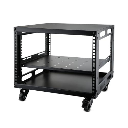 6U Open Frame Server Rack with Wheels Free Standing Network Server Rack for Servers & AV Gear Black 6U Open Frame Server Rack with Wheels Free Standing Network Server Rack for Servers & AV Gear Black von JIZEUO