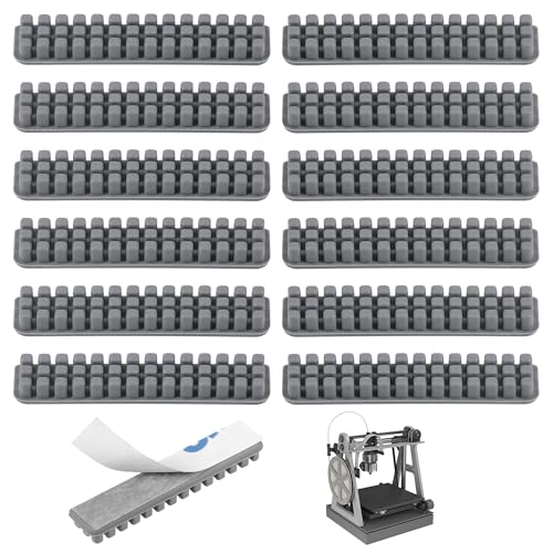 JIZZU 12PCS 3D Drucker Silikon Düsenbürste für Bambu Lab A1, 3D Drucker Hotend Düsenbürste Ersatz Kit mit selbstklebendem, Düsen Silikonbürste nur für Bambu Lab A1(37 x 8 x 5 mm) von JIZZU