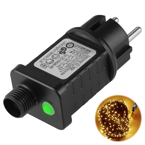 JIZZU Weihnachten Lichterkette Netzteil Transformator 31V 6W, LED Niederspannungs Transformator mit 9 Modi, Timer-Funktion, Ausschalten, IP44 Wasserdicht für Lichterkette Festoon Lichter JIZZU Weihnachten Lichterkette Netzteil Transformator 31V 6W, LED Niederspannungs Transformator mit 9 Modi, Timer-Funktion, Ausschalten, IP44 Wasserdicht für Lichterkette Festoon Lichter von JIZZU