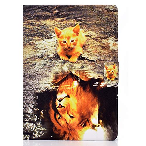 JIan Ying Universal-Schutzhülle für alle Tablets von 22,9 cm bis 25,7 cm (9 Zoll) bis 25,7 cm (10,1 Zoll), dünn, leicht, elegant, Motiv: Katze und Löwe von JIan Ying