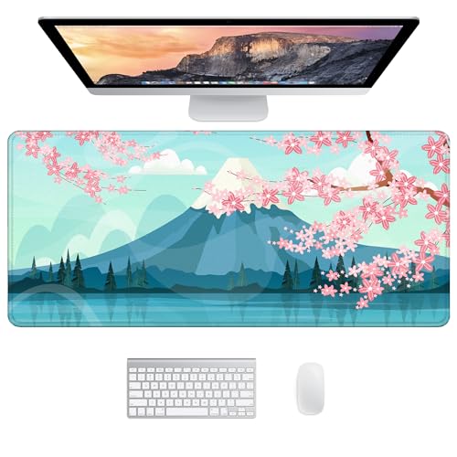 JJ PRIME - Schreibtischunterlage XXL Mauspad Gaming | Großes Mauspad XXL Gaming Deko | Schreibtischunterlage Abwischbar | Desk Mat Mousepad Gaming Maus Pad- Desk Pad 90 x 40cm (Mount Fuji) von JJ PRIME