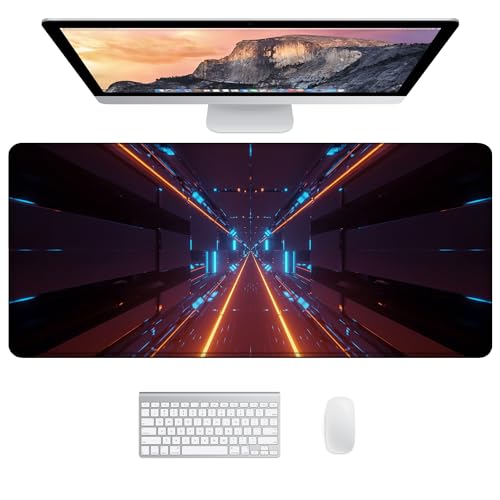 JJ PRIME - Schreibtischunterlage XXL | Mauspad Gaming Mousepad XXL | Großes Mauspad XXL Gaming Deko | Desk Mat Gaming Mauspad Gaming XXL Laptop Unterlage Desk Pad - Mauspad 900x400 mm (Neon A) von JJ PRIME