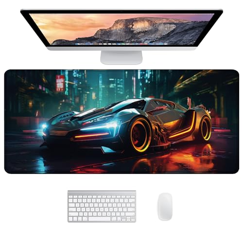 JJ PRIME - Schreibtischunterlage XXL Mauspad Gaming | Schreibtischunterlage Auto Maus Pad | Großes Mauspad XXL Gaming | Laptop Unterlage Schreibtisch Matte - Mousepad 900x400 mm (Rennwagen) von JJ PRIME