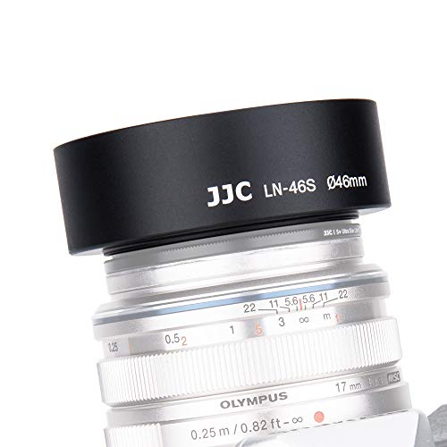 Gegenlichtblende für Olympus M.ZUIKO DIGITAL 25 mm 17 mm Objektiv auf OM-D E-M1X E-M10 E-M5 Mark III DSLR-Kamera und OYher-Objektive mit 46 mm Filtergewinde von JJC