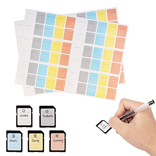 JJC 120 Stück Mehrzweck-Etiketten Aufkleber Stick-On Kamera Speicherkarten-Etiketten Mark Papier Labeler SD CFexpress Typ-B XQD CF Karte USB Flash Laufwerk Abnehmbare Stickers von JJC