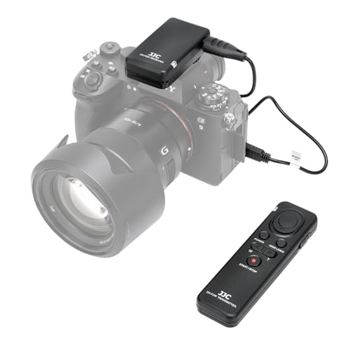 JJC 2.4G 100M Wireless Empfänger und Fernbedienung Commander Kit für Sony Alpha/Cyber-Shot Kameras und Handycam Camcorder mit Multi-Terminal – Ersetzt Sony RMT-VP1K und RM-VPR1 von JJC