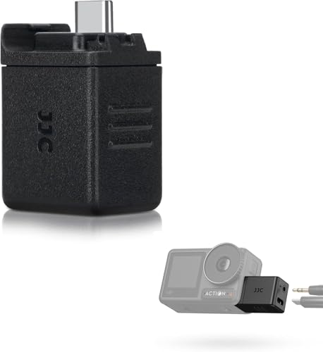 JJC 3,5-mm-Audio-Adapter für DJI Osmo Action 4 – erweiterte USB-C-Schnittstelle und Audio-Mikrofon-TRS-Stecker zum Laden und 3,5-mm-Mikrofoneingang von JJC