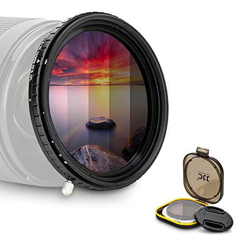 JJC 52 mm Variabler ND2-ND32 ND Filter + CPL Polarisationsfilter, 5-Stop Neutral Graufilter für Fujifilm XC 15–45 mm F3,5–5,6 XF 18 mm F2 und andere Objektive mit 52 mm Filtergewinde von JJC