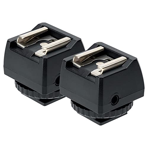 JJC Blitzschuh, Blitzschuhhalterung mit PC-Synchronisationsbuchsen und 3,5mm Mini-Phono-Anschluss für DSLR-Kameras, Standard-ISO-Blitzschuh und Blitzfuß für Blitzgeräte oder anderes Zubehör von JJC