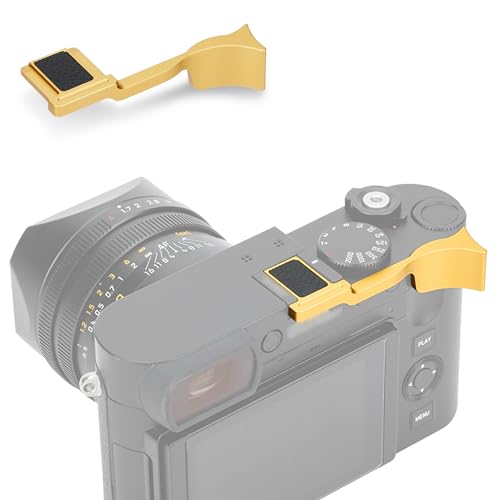 JJC Goldfarbener Blitzschuh-Griff für Leica Q3 Digitalkamera, Blitzschuh-Halterung, Daumen-Unterstützung, verbesserter Griff, bessere Balance und Griffkomfort von JJC