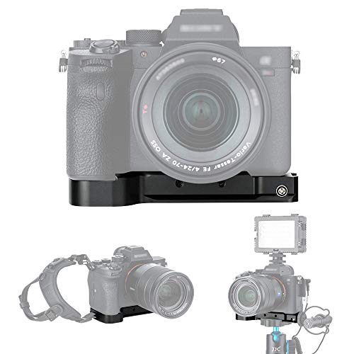 JJC Handgriff Metall Kameragriff für Sony Alpha A7R IV A7R III A7R II A7 III A7 II A7S II A9 | Verbessertes Handling | Arca Swiss schnellwechselplatte kompatibel mit Stativ | Akku direkt wechseln von JJC