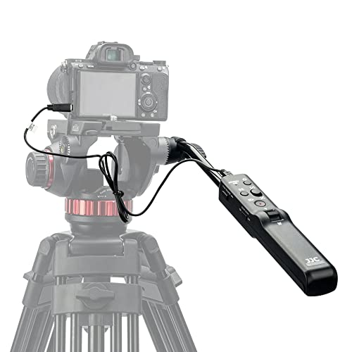 JJC Kamera Stativ Pan Bar Fernbedienung für Manfrotto 502AH 502A 504HD 509HD 526 608 504X 612 Nitrotech N8 N12, Fernbedienung Commander für Sony Canon Kameras Camcorder w Lanc/Multi Terminal von JJC