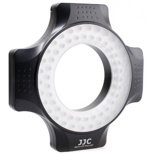 JJC LED-60 Dimmbares LED Makro-Ringlicht (Ringleuchte, Dauerlicht) für DSLR- & Systemkamera 650 Lux (60cm) von JJC