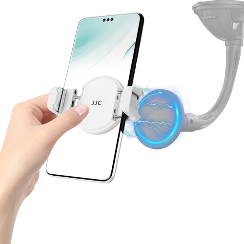 JJC Magnet Handyhalterung Universal mit 55-95mm Verstellbare Klemme Cold Shoe 1/4 Gewinde für iPhone & Other Handy Clip & Entfernen Jederzeit auf Mag-Safe KFZ Lüftung Smartphone Halterung von JJC
