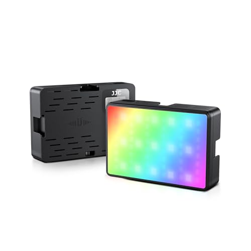JJC Magnetische RGB Video Leuchte, Timer Licht Panel Vollfarbe, 24 Lichteffekte Fotografie LED Beleuchtung, CRI 95+ 2500-8500K Dimmbar, Tragbare Mini Vlogging Kameraleuchte, 2600mAh Wiederaufladbar JJC Magnetische RGB Video Leuchte, Timer Licht Panel Vollfarbe, 24 Lichteffekte Fotografie LED Beleuchtung, CRI 95+ 2500-8500K Dimmbar, Tragbare Mini Vlogging Kameraleuchte, 2600mAh Wiederaufladbar von JJC