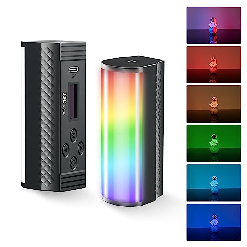 JJC Magnetischer Hand-RGB-Lichtstab, Vollfarbfotografie, LED-Videoröhre, mit 2000 mAh, wiederaufladbar, CRI95+, 2500 K-8500 K, dimmbar, 20 Effekte, tragbare zylindrische Kamera, von JJC