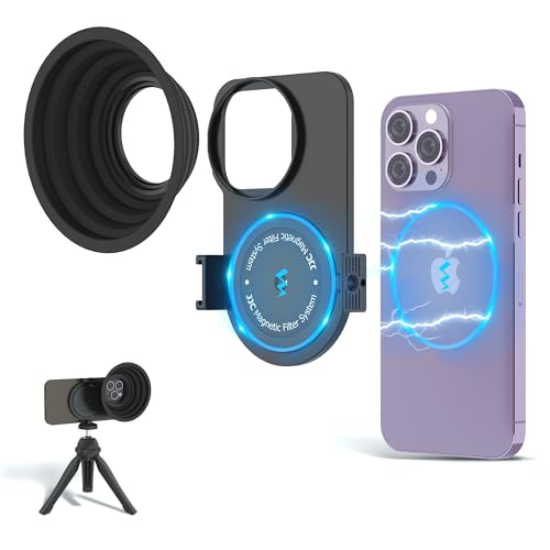 JJC Magnetischer Objektivfilter-Adapter für iPhone 13 Pro Max 14 Pro Max 15 Pro Max mit MagSafe-Hülle, magnetischer Filterfuß mit Kaltschuh-Halterungen und Silikon-Gegenlichtblende (Filter nicht im JJC Magnetischer Objektivfilter-Adapter für iPhone 13 Pro Max 14 Pro Max 15 Pro Max mit MagSafe-Hülle, magnetischer Filterfuß mit Kaltschuh-Halterungen und Silikon-Gegenlichtblende (Filter nicht im von JJC