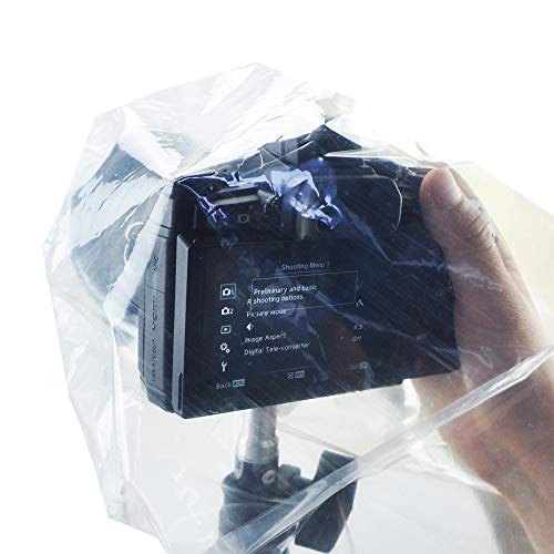 JJC RI-S Einweg-Regenschutzhülle für spiegellose Systemkamera (DSLR-Kamera) - 2 STK. - transparent von JJC