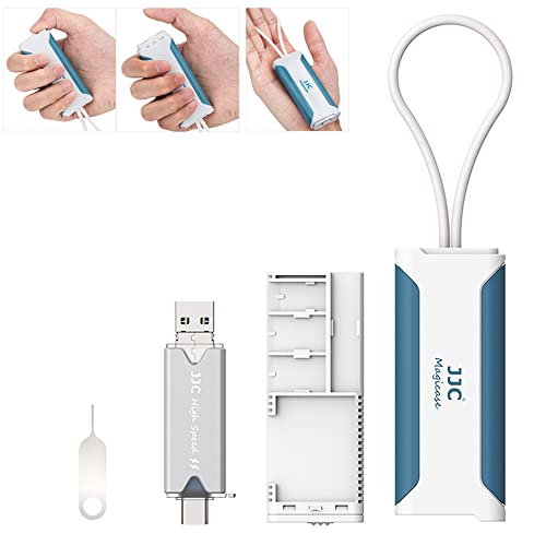 JJC Reise-Speicherkarten-Etui-Set mit USB 3.0 Kartenleser & Kartenentfernungswerkzeug im Steckplatz für SD x 1 + TF/MSD x 2 + Nano-SIM x 1, SD-Kartenhalter Tragetasche von JJC