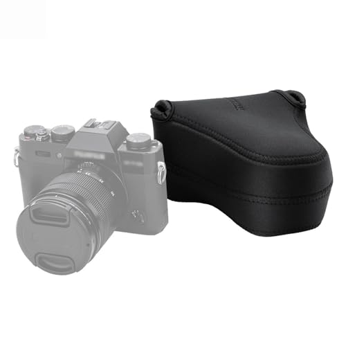 JJC Schwarz Neopren Kameratasche Tasche für Sony ZV-E1, Fuji X-T10, X-T20, X-M1, X-A3, Olympus, EOS M5, M50 mit Objektiv Größe bis zu 127 x 85 x 130mm von JJC