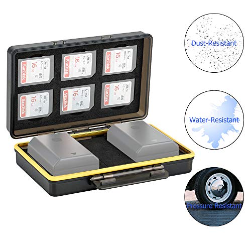 JJC Speicherkarten Aufbewahrung für 6 SD SDHC SDXC Speicherkarten mit 2 Slots für Canon LP-E6 LP-E6N on 5D Mark IV III II 5Ds 5DsR 6D 6D Mark II 7D 7D Mark III II 80D 70D 60D Akku Tasch JJC Speicherkarten Aufbewahrung für 6 SD SDHC SDXC Speicherkarten mit 2 Slots für Canon LP-E6 LP-E6N on 5D Mark IV III II 5Ds 5DsR 6D 6D Mark II 7D 7D Mark III II 80D 70D 60D Akku Tasch von JJC