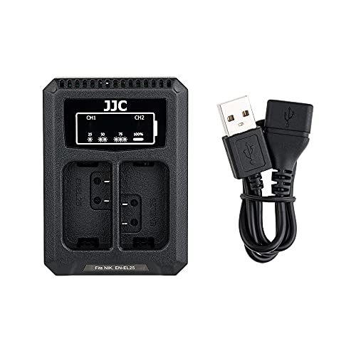 JJC USB Dual Akku Ladegerät Adapter für Nikon Z30 Z50 Zfc Digitalkamera für Nikon EN-EL25 Akku von JJC