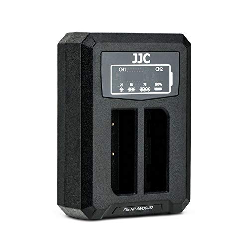 JJC USB Dual Ladegerät Akkulader für Fujifilm FinePix X100T, X100S, X100, X30, X-S1, Finepix F31fd, Real 3D W1 Kameras und Ricoh GXR Systemkamera für Fujifilm NP-95 Ricoh DB-90 von JJC