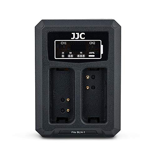 JJC USB Dual Ladegerät Akkulader für Olympus Pen-F, E-P5, OM-D E-M1, OM-D E-M5, OM-D E-M5 Mark II für Olympus BLN-1 von JJC