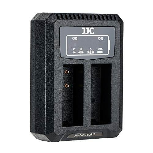 JJC USB Dual Ladegerät Akkulader für Panasonic G100 G110 LX100 LX100II GX7 GX80 GX85 GX9 G7XIII GX7II ZS200 ZS100 ZS70 ZS60 GF6 Leica C-Lux D-Lux D-Lux7 D-Lux 8 Kameras für DMW-BLG10 BLE9 BP-DC15 Akku von JJC