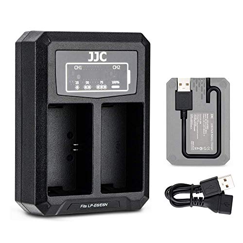 JJC USB-Ladegerät-Adapter für Canon B-LPE6 / LP-E6N Akku on EOS R7 R 90D 80D 70D 60D 6D Mark II 7D Mark II 5D Mark IV III II 5DS 5DS R Kameras LP-E6 Akku Digitalkamera Ladegeräte von JJC