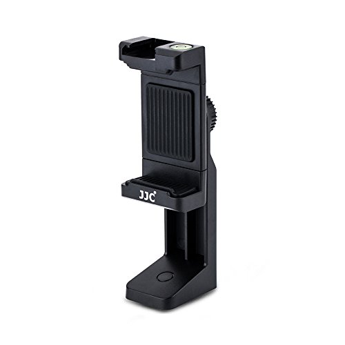 JJC Universal 360 Grad drehbar Stativ Halterung mit Verstellbarer Halteklaue, Cold Shoe Mount und Wasserwaage für Smartphones von JJC