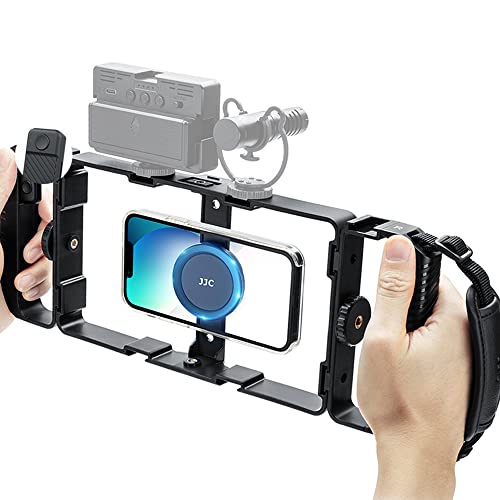 JJC Universelles Magnetic Handy Video Rig Fernbedienungs Set für iPhone 15 14 13 12 11 Pro Max Huawei Samsung Google, Handy Stabilisator Filmemacher Käfig Smartphone Video Halterung von JJC