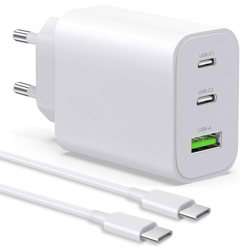 USB C Ladegerät 65W 3-Port USB Schnellladegerät mit Ladekabel 2M,USB C Netzteil PD Ladegerät kompatibel mit MacBook Pro/Air, iPhone 16/16 Pro/15/14/13, iPad mini/Air, Galaxy S24,Pixel USB C Ladegerät 65W 3-Port USB Schnellladegerät mit Ladekabel 2M,USB C Netzteil PD Ladegerät kompatibel mit MacBook Pro/Air, iPhone 16/16 Pro/15/14/13, iPad mini/Air, Galaxy S24,Pixel von JJCALL