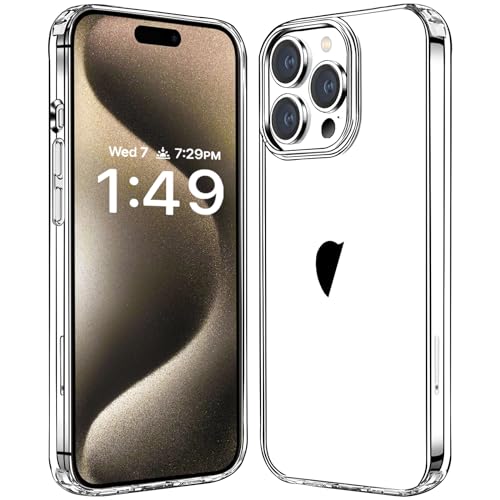JJGoo Kompatibel mit iPhone 15 Pro Hülle, transparent, stoßfest, schlanke, kratzfeste, harte PC-Rückseite, Schutzhülle, Bumper, klar JJGoo Kompatibel mit iPhone 15 Pro Hülle, transparent, stoßfest, schlanke, kratzfeste, harte PC-Rückseite, Schutzhülle, Bumper, klar von JJGoo