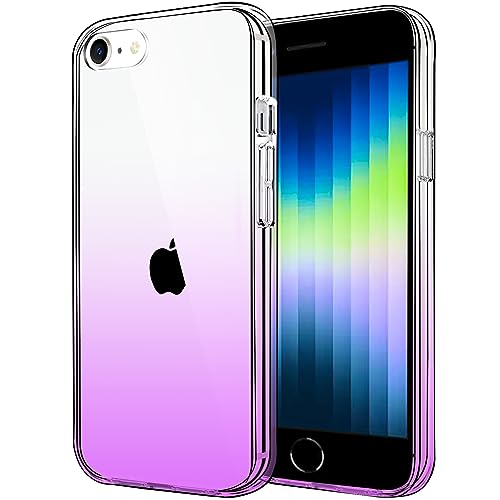 JJGoo Kompatibel mit iPhone SE Hülle 2022/2020, für iPhone 7 8 Hülle Klar Weich Transparent Stoßfest Schutzhülle Slim Dünn Bumper Handyhülle für iPhone SE 3 / SE 2, 4,7 Zoll, Farbverlauf Lila JJGoo Kompatibel mit iPhone SE Hülle 2022/2020, für iPhone 7 8 Hülle Klar Weich Transparent Stoßfest Schutzhülle Slim Dünn Bumper Handyhülle für iPhone SE 3 / SE 2, 4,7 Zoll, Farbverlauf Lila von JJGoo